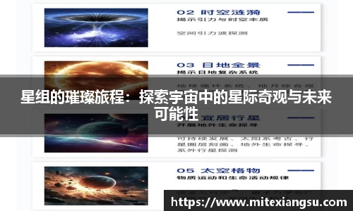 星组的璀璨旅程：探索宇宙中的星际奇观与未来可能性